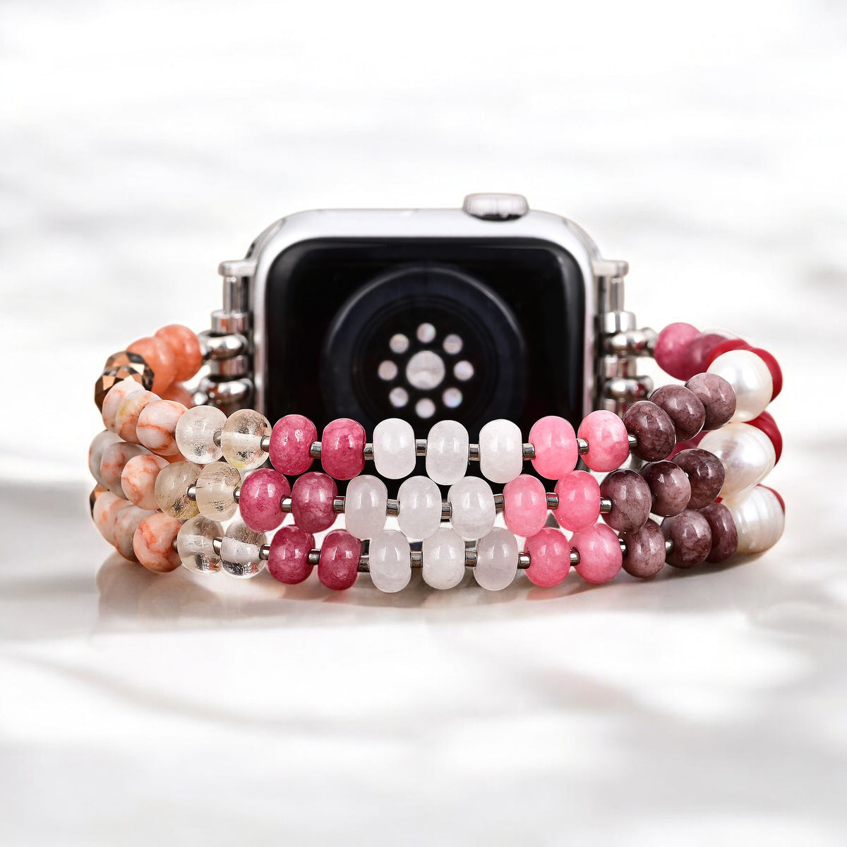 Ruby Blush Stone Stretch Apple Watch Strap