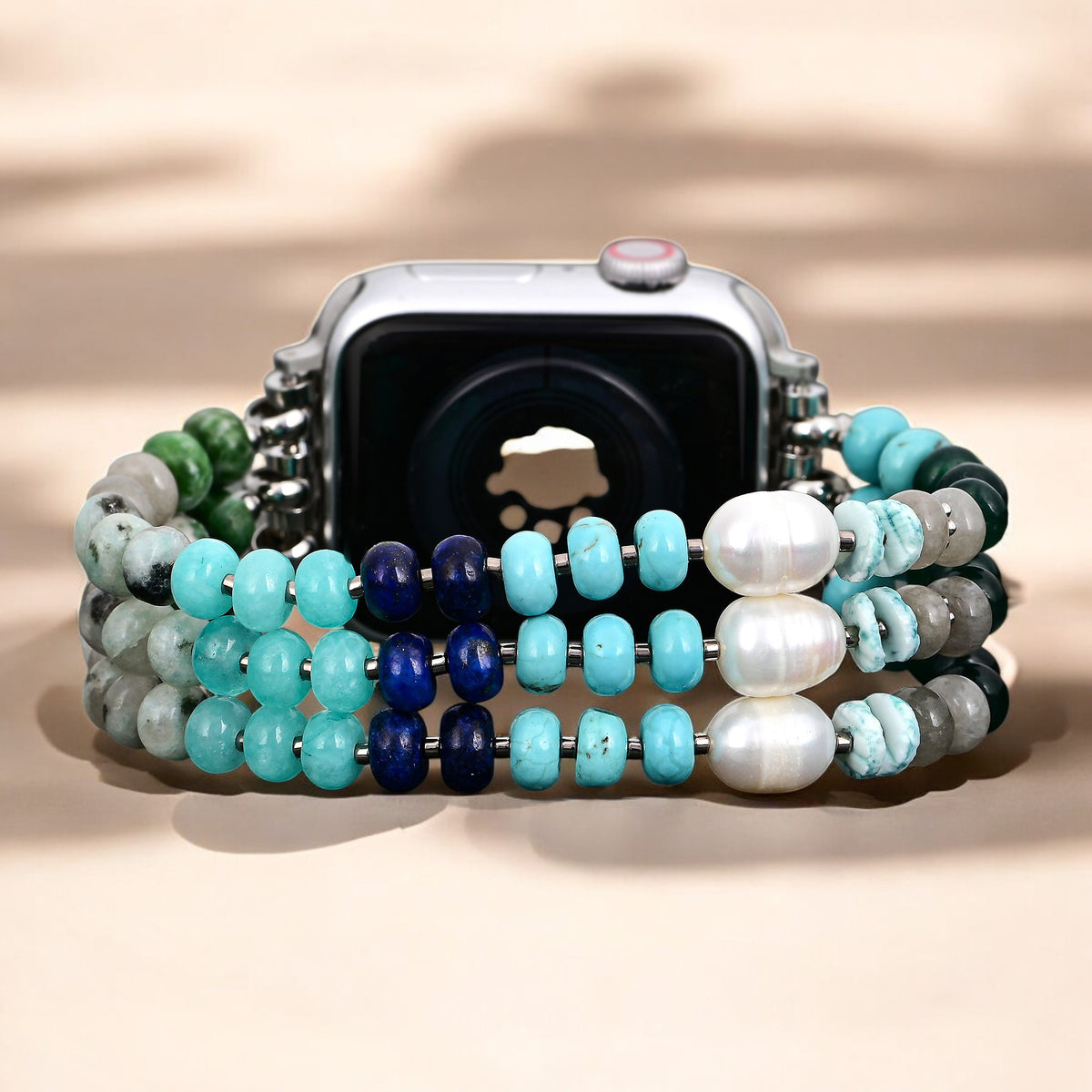 Ocean Breeze Stone Stretch Apple Watch Strap