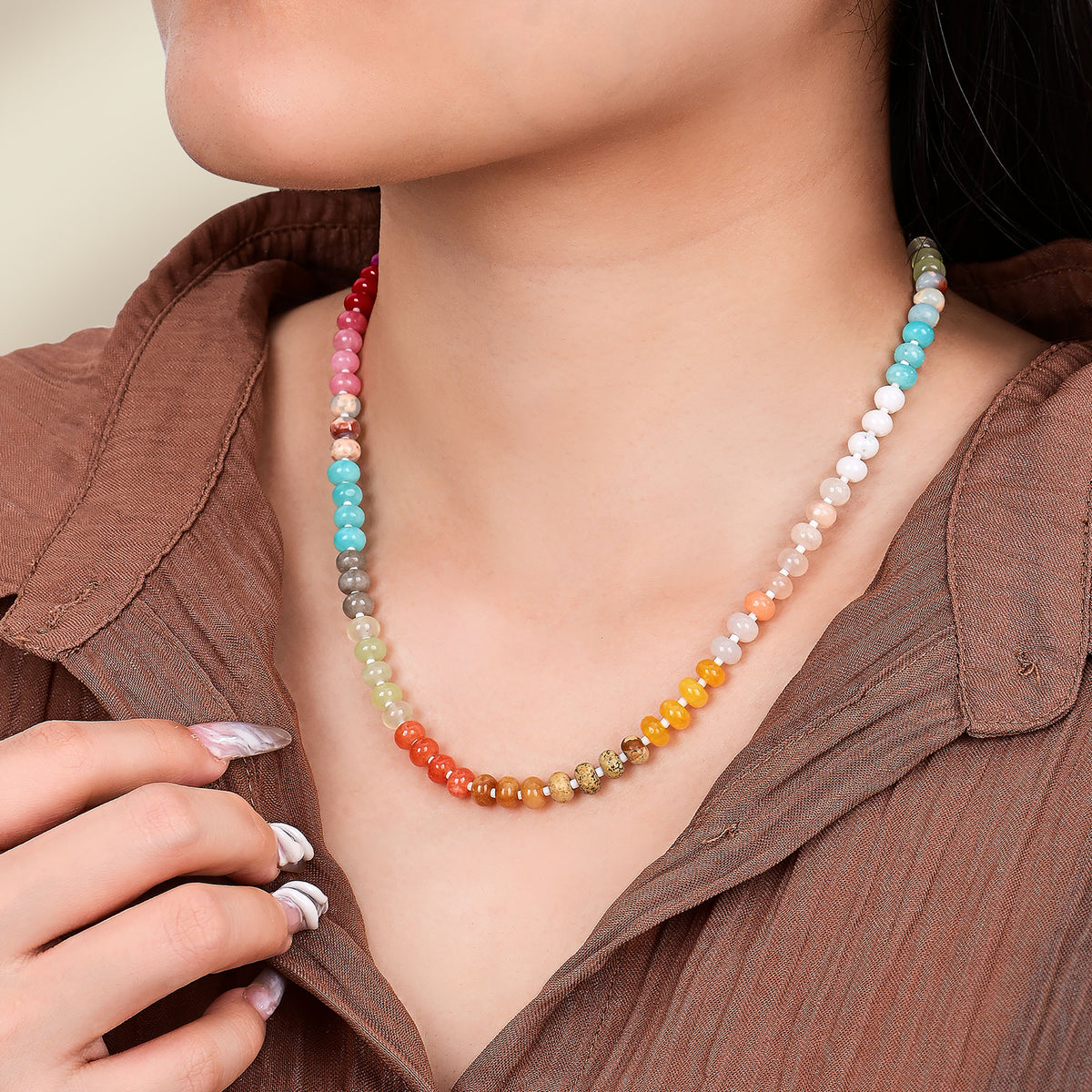 Blush Beam Stone Necklace