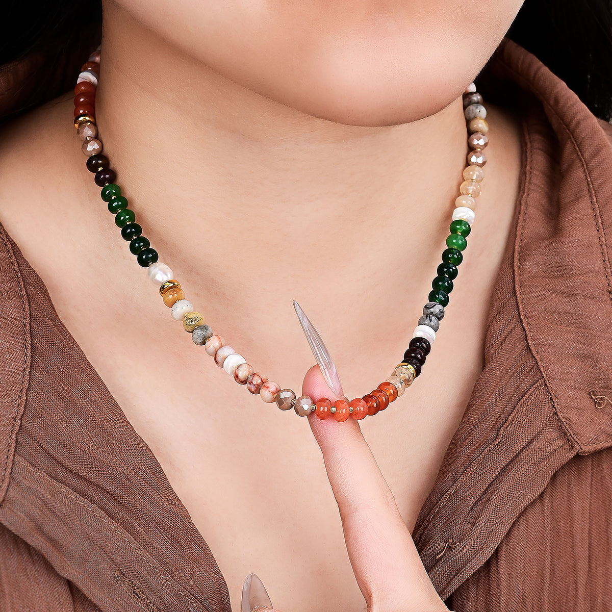 Coral Natural Stone Necklace