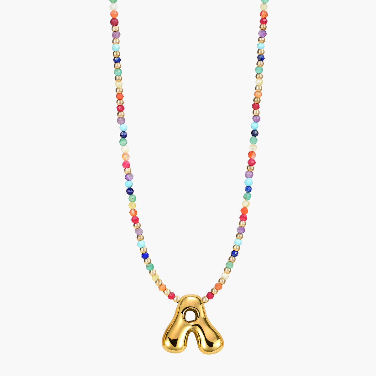 Rainbow Bubble Initial Necklace