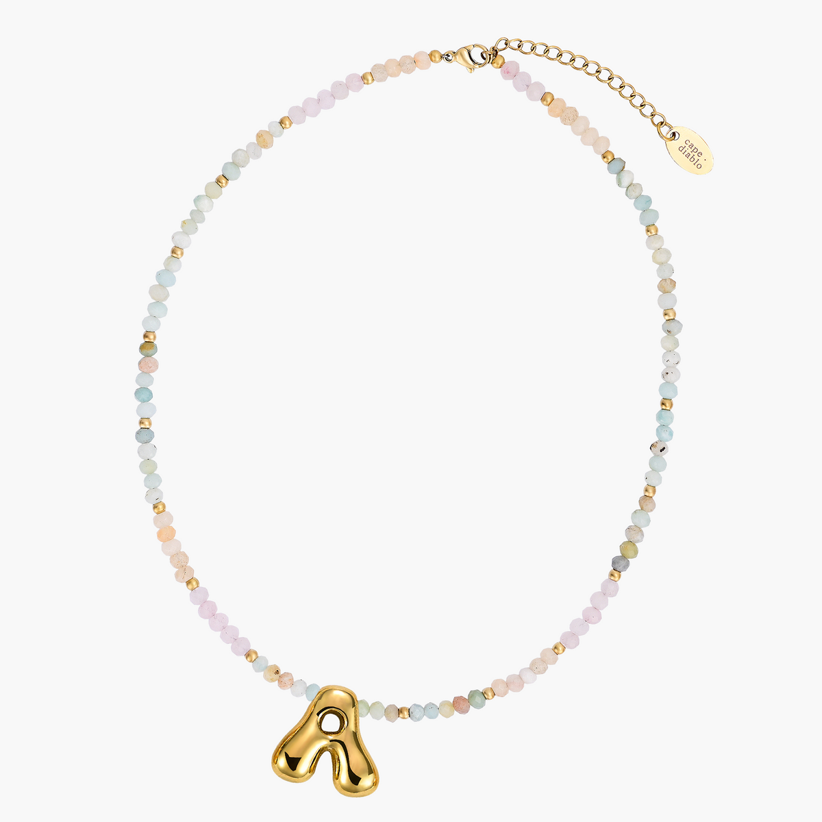 Pastel Bubble Initial Necklace