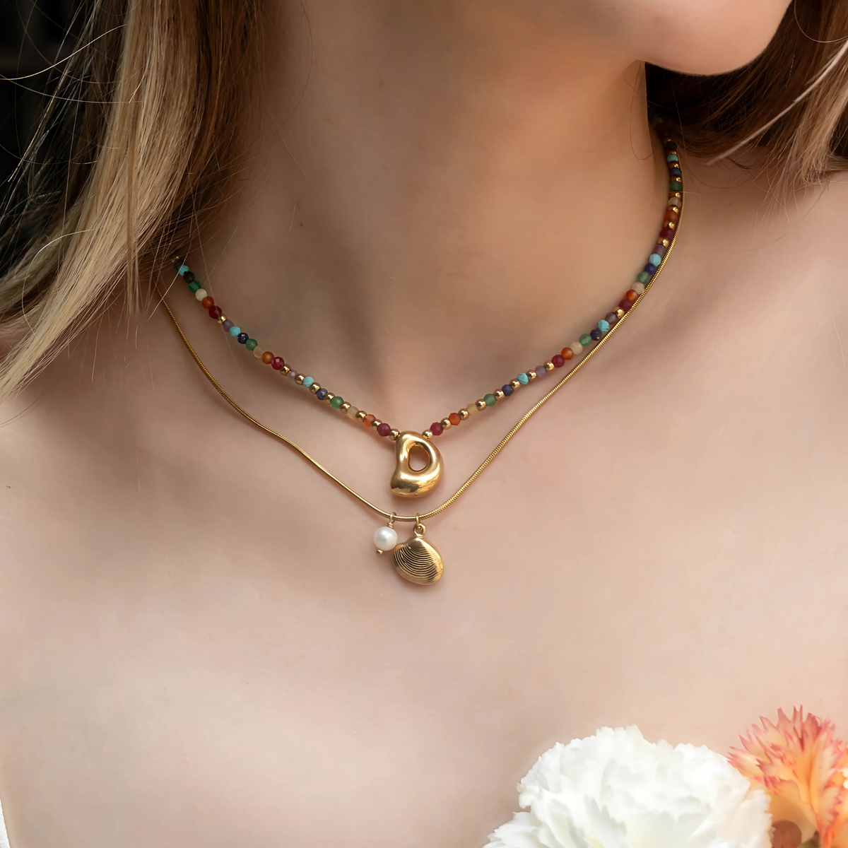 Pastel Bubble Initial Necklace