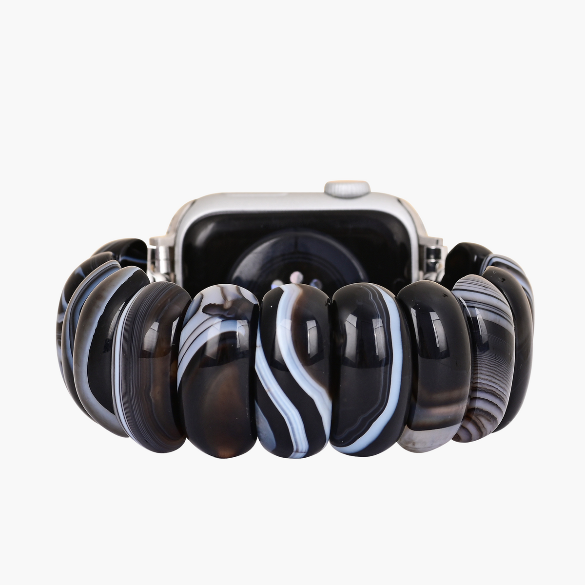 Black Marble Agate Apple Watch Strap